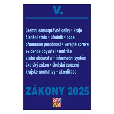 Zákony V 2025 – Veřejná správa, Školství