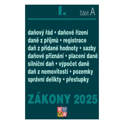 Zákony I A/2025 – Daňové zákony