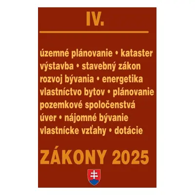 Zákony IV 2025 – stavebné zákony a predpisy