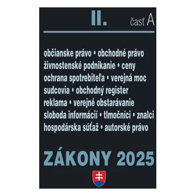 Zákony II A/2025 - Obchodné a občianske právo