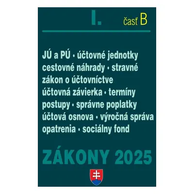 Zákony I B/2025 – účtovné zákony