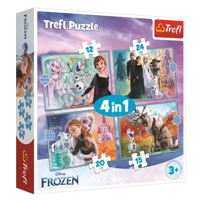 Puzzle Ledové království: Úžasný svět 4v1 (12,15,20,24 dílků)