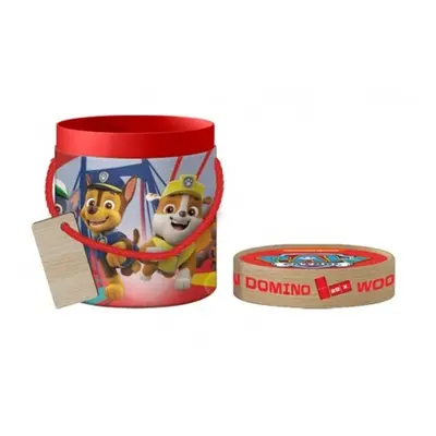 Domino dřevěné Paw patrol/Tlapková patrola 28ks v papírovém tubusu 11x13cm