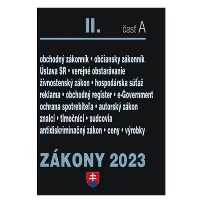 Zákony II časť A 2023 - Obchodné právo, Občianske právo, živnostenské podnikanie