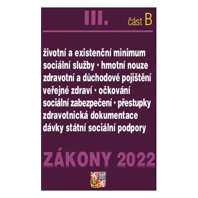 Zákony III/2022 část B – Pojištění, sociální služby