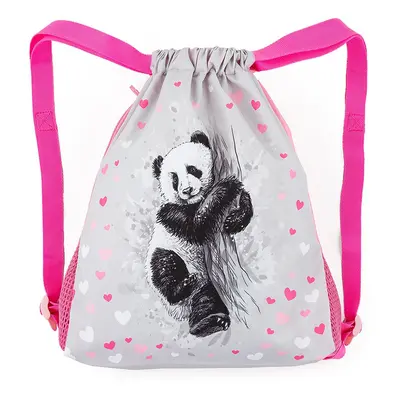 Bagmaster SÁČEK BETA 22 B školní na přezůvky / tělocvik - panda Růžová 1,5 l 220328