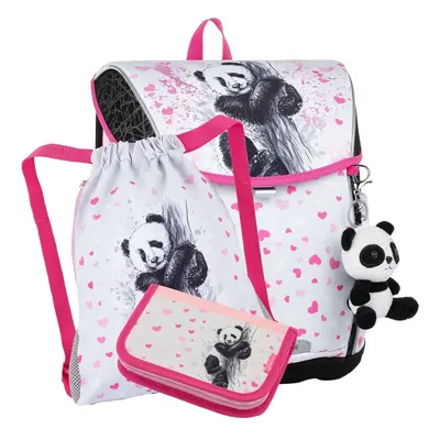 Bagmaster PRIM 23 B malý školní set pro prvňáčky - panda Růžová 20 l 191646