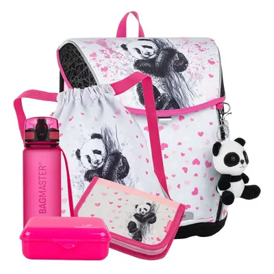 Bagmaster PRIM 23 B velký školní set pro prvňáčky - panda Růžová 20 l 191718