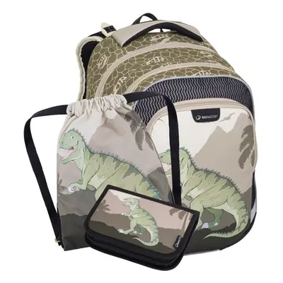 Bagmaster LUMI 24 C malý školní set pro prvňáčky – dinosaurus Zelená 23 l 191746