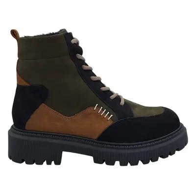 Wild 191469 Dámské celokožené kotníkové boty black / khaki