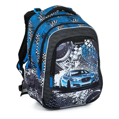 Bagmaster LUMI 23 D školní batoh - modré auto modrá 23 l 230227