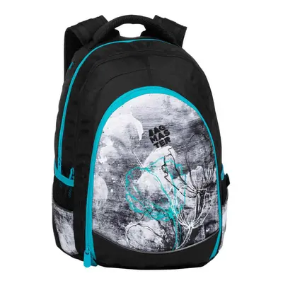 Bagmaster DIGITAL 20 B studentský batoh - modrý s květinami modrá 34 l 191512