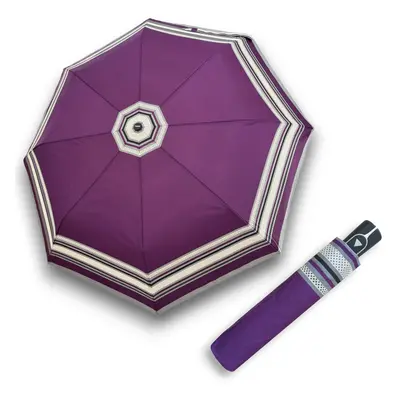 DOPPLER Fieber AC Graphics purple Dots border - dámský vystřelovací deštník fialová 730165G2609