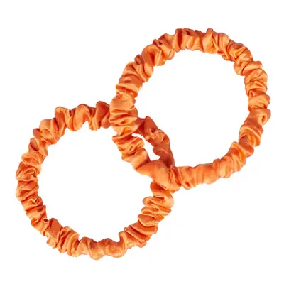 Pilō Pilō | Silk Hair Ties - Pop of Orange hedvábná gumička do vlasů - velikost Slim, 2 ks v bal