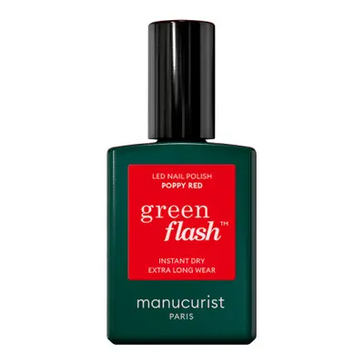 Manucurist Green Flash LED gel na nehty - Poppy Red 15 ml