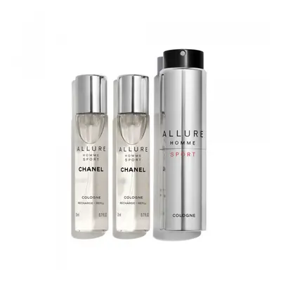 CHANEL Allure homme sport SADA PLNITELNÝCH FLAKÓNŮ TWIST AND SPRAY – COLOGNE - 3X20ML 3x 20 ml