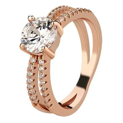 Royal Fashion pozlacený prsten Třpytivé pásky 14k růžové zlato MA-MSR0931-ROSEGOLD