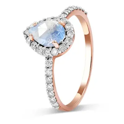 Royal Fashion prsten 14k zlato Vermeil GU-DR8699R-ROSEGOLD-MOONSTONE-ZIRCON