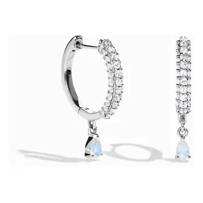 Royal Fashion stříbrné náušnice GU-DR23087E-SILVER-MOONSTONE-TOPAZ