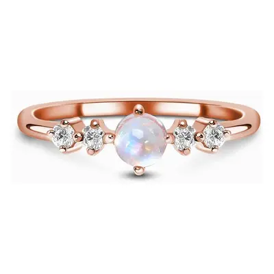 Royal Fashion prsten 14k zlato Vermeil GU-DR8702R-ROSEGOLD-MOONSTONE-TOPAZ