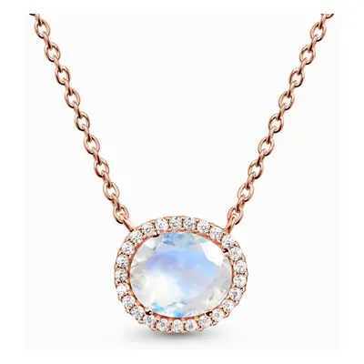 Royal Fashion náhrdelník 14k zlato Vermeil GU-DR22118N-ROSEGOLD-MOONSTONE