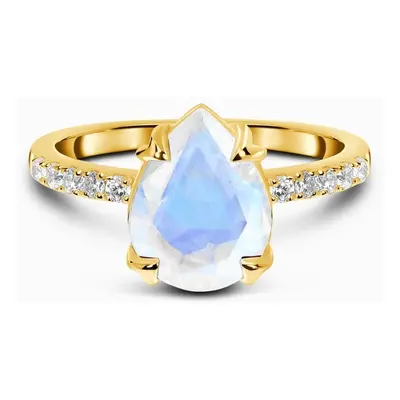 Royal Fashion prsten 14k zlato Vermeil GU-DR8346R-YELLOWGOLD-MOONSTONE-TOPAZ