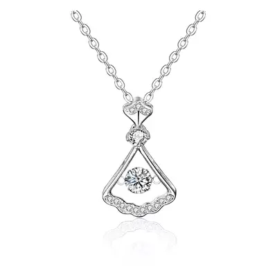 Royal Fashion stříbrný náhrdelník HA-XMZ007-SILVER-MOISSANITE-ZIRCON