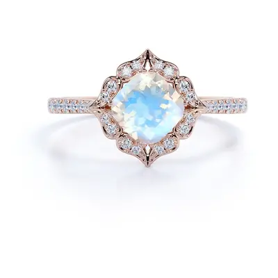 Emporial prsten 14k zlato Vermeil GU-DR18580R-ROSEGOLD-MOONSTONE-ZIRCON