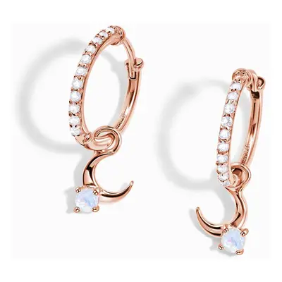 Royal Fashion náušnice 18k zlato Vermeil MOON-ED-08-ROSEGOLD