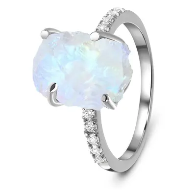 Emporial rhodiovaný prsten DR15554R-SILVER-TOPAZ-MOONSTONE