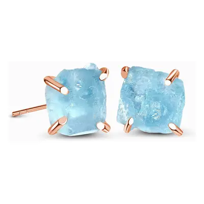 Emporial náušnice 14k zlato Vermeil GU-DR1622122E-ROSEGOLD-AQUAMARINE