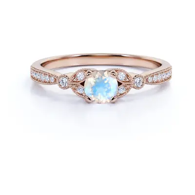 Emporial prsten 14k zlato Vermeil DR14630R-ROSEGOLD-MOONSTONE-ZIRCON