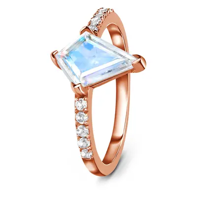 Royal Fashion prsten 14k zlato Vermeil GU-DR14610R-ROSEGOLD-MOONSTONE-ZIRCON