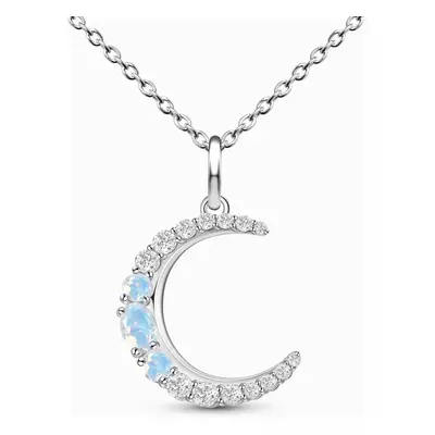 Royal Fashion stříbrný náhrdelník GU-DR22122N-SILVER-MOONSTONE