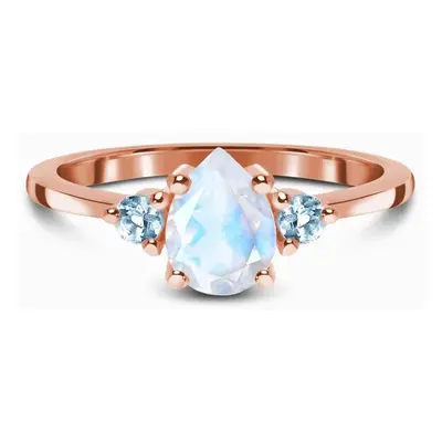 Emporial prsten 14k zlato Vermeil GU-DR9238R-ROSEGOLD-MOONSTONE-BLUETOPAZ