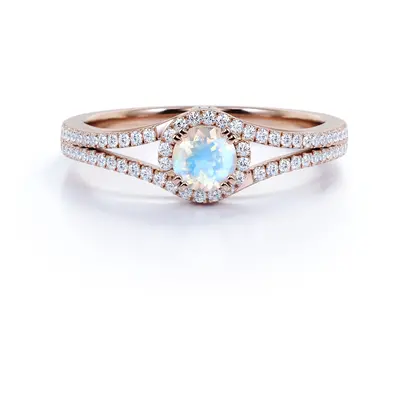 Emporial prsten 14k zlato Vermeil GU-DR14761R-ROSEGOLD-MOONSTONE-ZIRCON