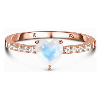 Royal Fashion prsten 14k zlato Vermeil GU-DR23089R-ROSEGOLD-MOONSTONE-TOPAZ