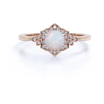 Emporial prsten 14k zlato Vermeil GU-DR14627R-ROSEGOLD-MOONSTONE-ZIRCON