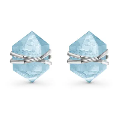 Emporial stříbrné náušnice GU-DR16863E-SILVER-AQUAMARINE