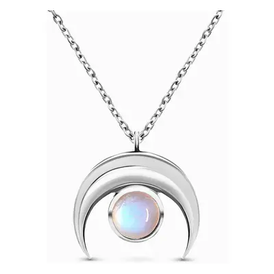 Royal Fashion stříbrný náhrdelník GU-DR17174N-SILVER-MOONSTONE