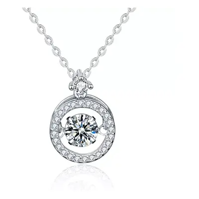 Royal Fashion stříbrný náhrdelník HA-XMZ011-SILVER-MOISSANITE-ZIRCON