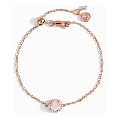 Royal Fashion náramek 14k zlato Vermeil DR24373B-ROSEGOLD-ROSEQUARTZ-TOPAZ