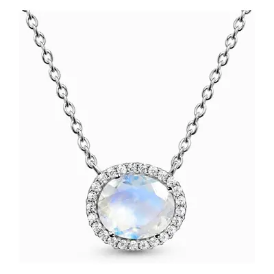 Royal Fashion stříbrný náhrdelník GU-DR22118N-SILVER-MOONSTONE