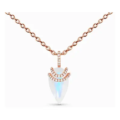 Royal Fashion náhrdelník 14k zlato Vermeil GU-DR23099N-ROSEGOLD-MOONSTONE-TOPAZ