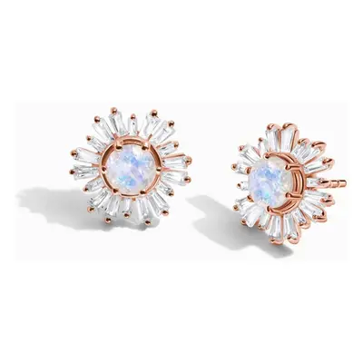 Royal Fashion náušnice 14k zlato Vermeil GU-DR23078E-ROSEGOLD-MOONSTONE-TOPAZ