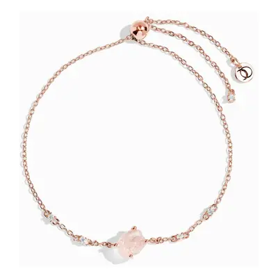 Royal Fashion náramek 14k zlato Vermeil DR24372B-ROSEGOLD-ROSEQUARTZ-TOPAZ