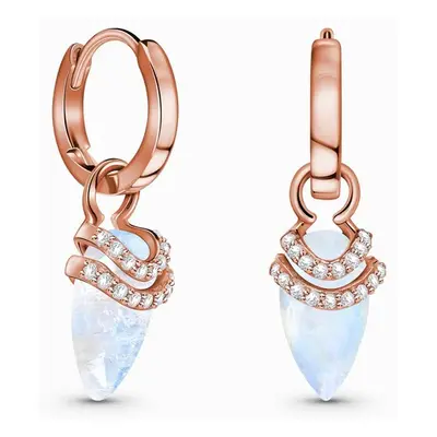 Royal Fashion náušnice 14k zlato Vermeil GU-DR23084E-ROSEGOLD-MOONSTONE-TOPAZ