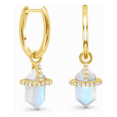 Royal Fashion náušnice 18k zlato Vermeil GU-DR16430E-YELLOWGOLD-MOONSTONE-TOPAZ