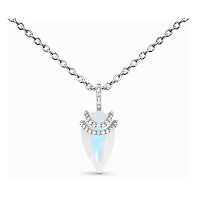 Royal Fashion stříbrný náhrdelník GU-DR23099N-SILVER-MOONSTONE-TOPAZ