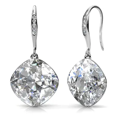 Royal Fashion stříbrné pozlacené náušnice Swarovski DES0253-WT-WG